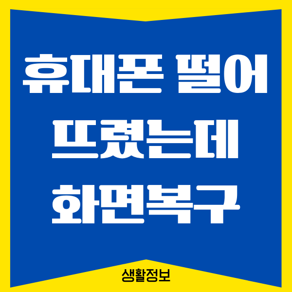 휴대폰 떨어뜨렸는데 화면 안나올때 해결 방법