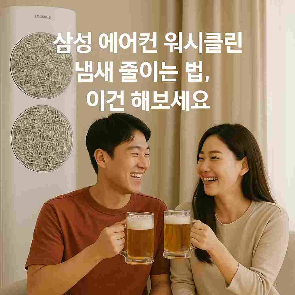 삼성 에어컨 워시클린 냄새 줄이는 법, 이건 해보세요