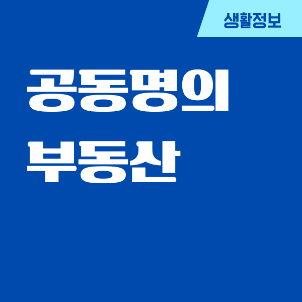 공동명의 부동산 장단점, 세금 처리, 세금계산, 증여세 총정리