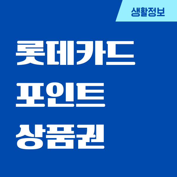 롯데카드 포인트 상품권, 현금환 전환, 사용처, 사용방법