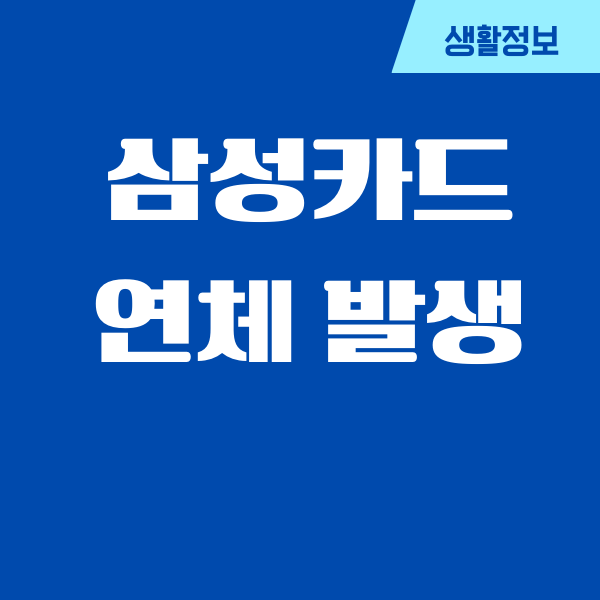 삼성카드 연체 발생 대처, 연체이자, 처리절차, 해결방법