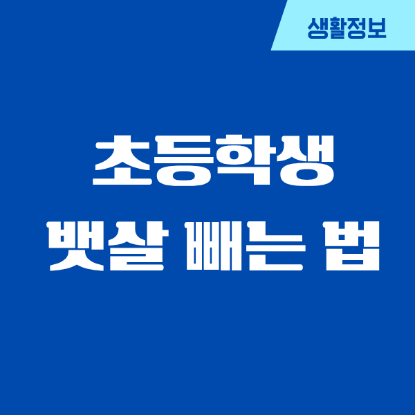 초등학생 뱃살 빼는 법, 효과 있었던 진짜 이야기