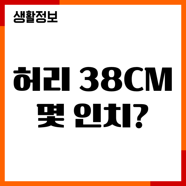 허리 38cm 몇 인치일까 정확한 변환 방법