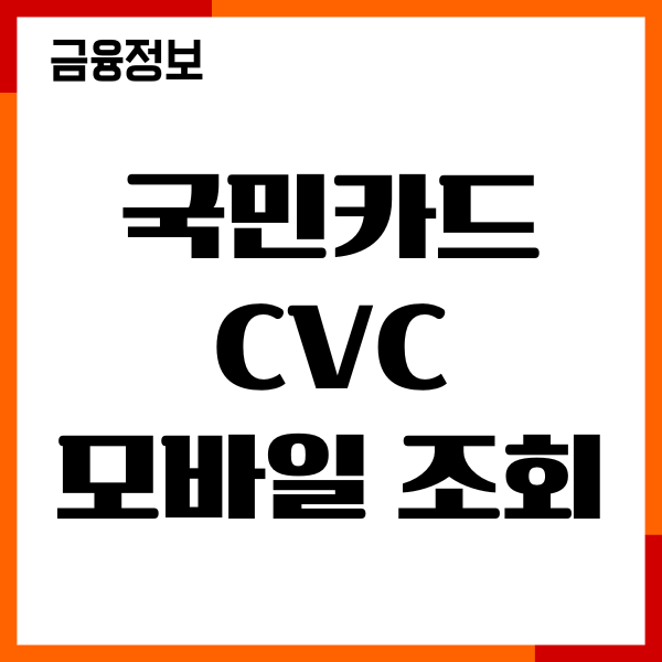 국민카드 CVC 모바일 조회, 카드번호 확인 방법 총정리