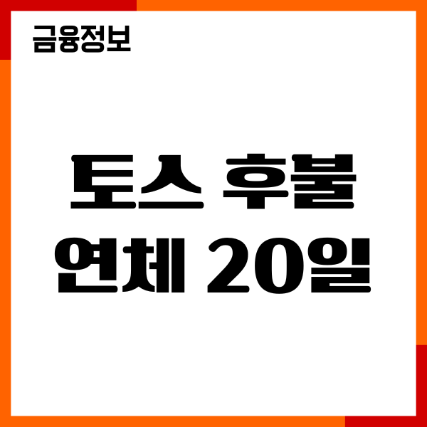 토스 후불 연체 20일 이자 금액, 신용점수 영향, 이용후기