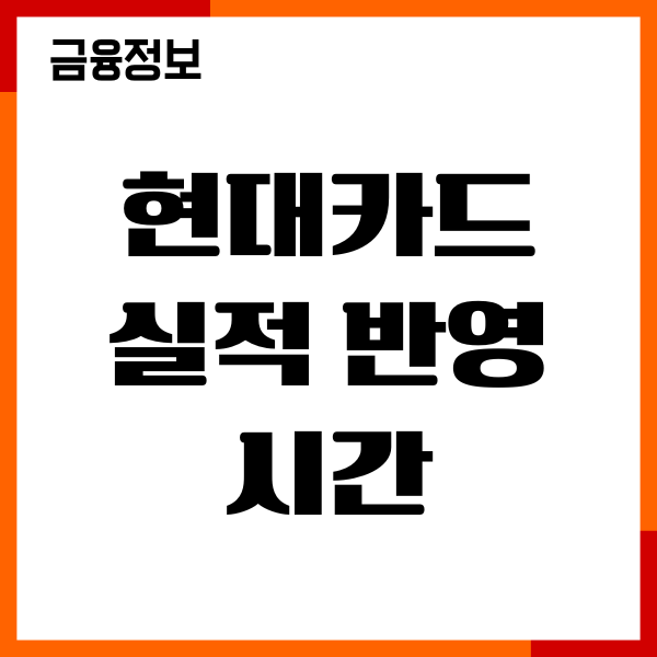 현대카드 실적 반영 시간, 전월 실적 확인, 제외조건