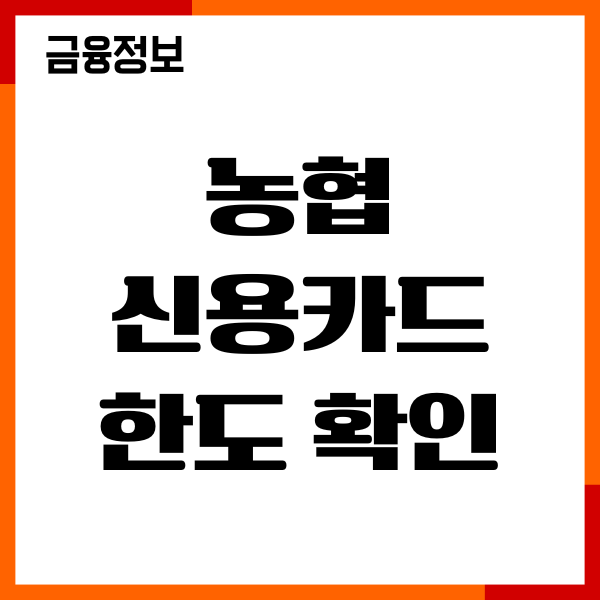 농협 신용카드 한도 확인 하는 법, 절차, 기간, 후기