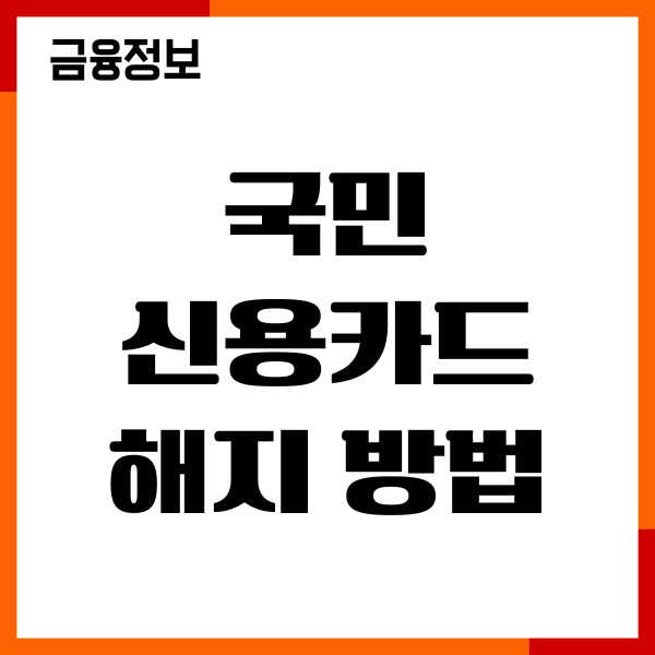 국민 신용카드 해지 방법, 포인트 환급, 연회비 환불