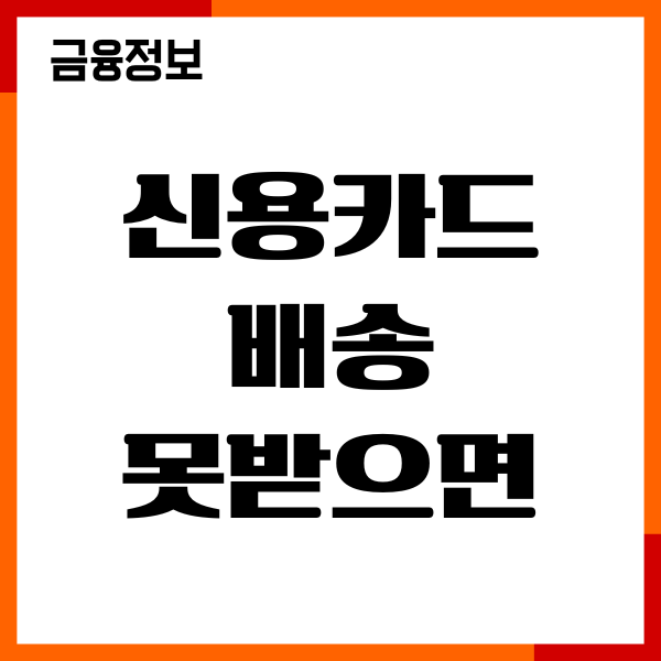 신용카드 배송 못받으면 대처방법, 재발급 절차, 후기